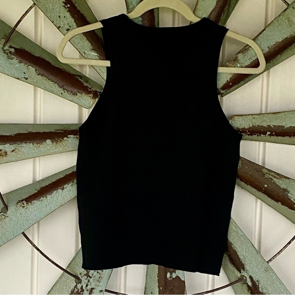 Burgess Women’s Sleeveless Black Vest - Cotton Cashmere Blend Size XS - Picture 6 of 6